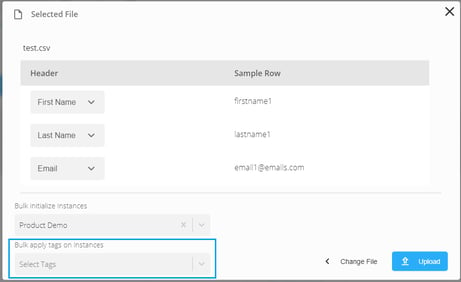Apply tags on csv upload